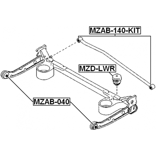 MZAB-140-KIT - Control Arm-/Trailing Arm Bush 