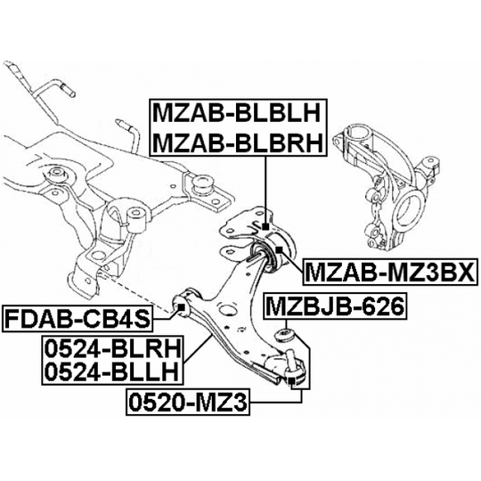 MZAB-BLBLH - Control Arm-/Trailing Arm Bush 