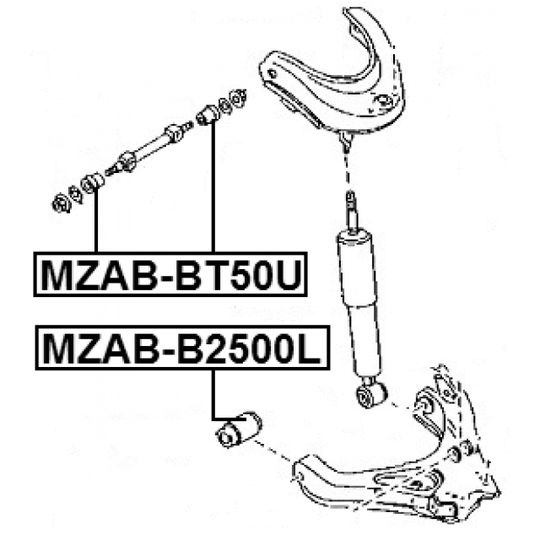 MZAB-BT50U - Control Arm-/Trailing Arm Bush 
