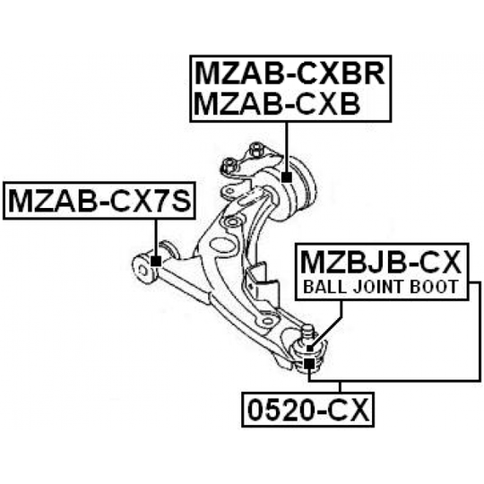 MZAB-CX7S - Control Arm-/Trailing Arm Bush 