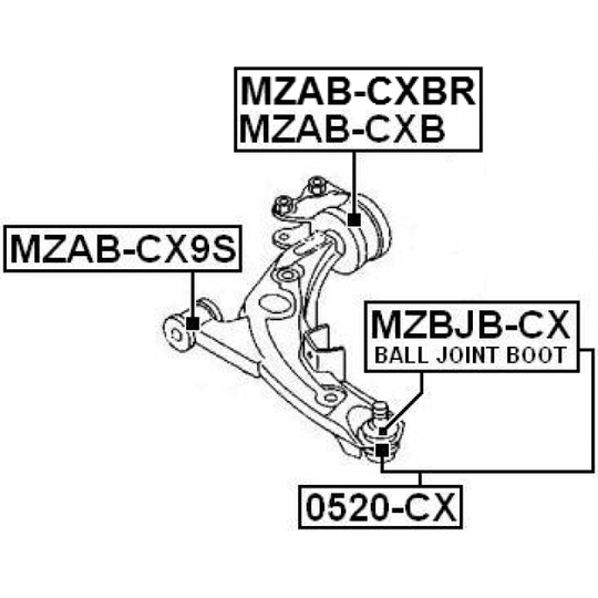 MZAB-CX9S - Control Arm-/Trailing Arm Bush 