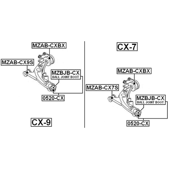MZAB-CXBX - Control Arm-/Trailing Arm Bush 