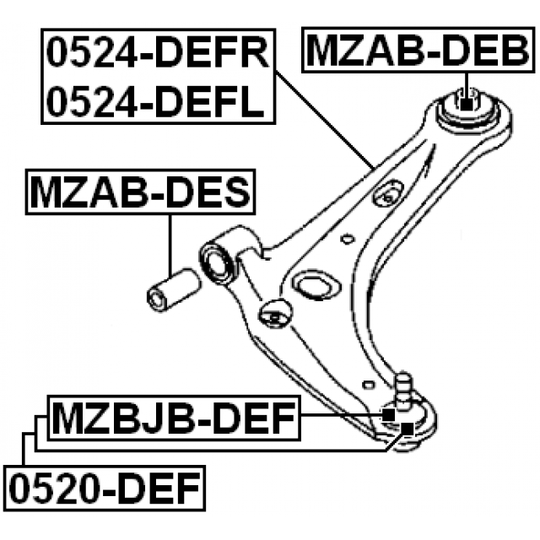 MZAB-DEB - Control Arm-/Trailing Arm Bush 