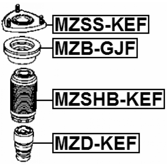 MZB-GJF - Anti-Friction Bearing, suspension strut support mounting 