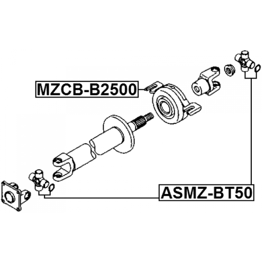 MZCB-B2500 - Bearing, propshaft centre bearing 