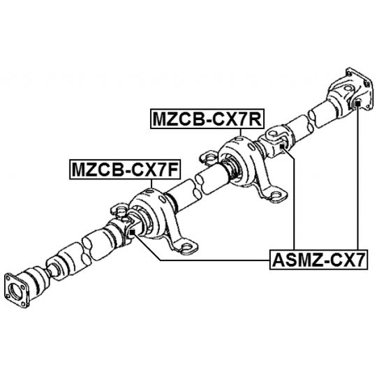MZCB-CX7F - Bearing, propshaft centre bearing 
