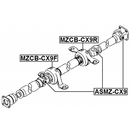 MZCB-CX9F - Bearing, propshaft centre bearing 