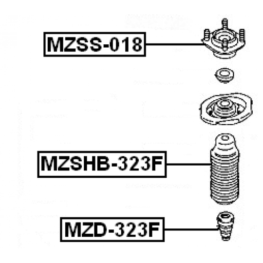 MZD-323F - Rubber Buffer, suspension 