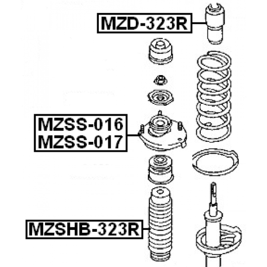 MZD-323R - Vaimennuskumi, jousitus 