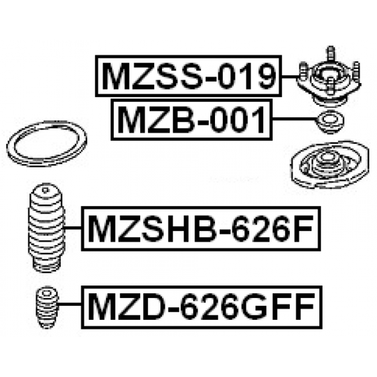 MZD-626GFF - Rubber Buffer, suspension 