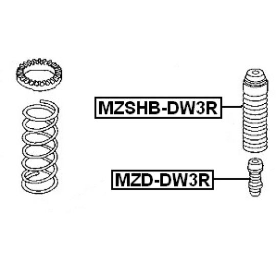 MZD-DW3R - Gummibuffert, fjädring 