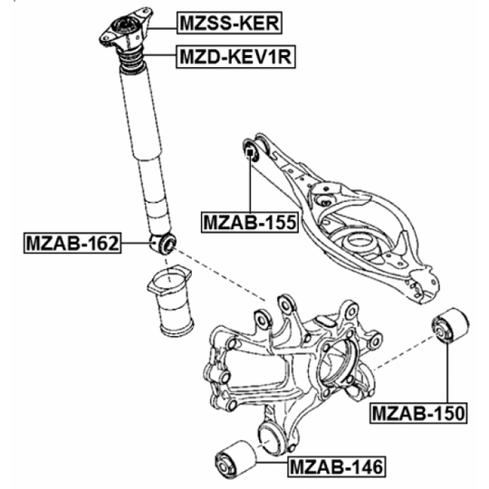 MZD-KEV1R - Rubber Buffer, suspension 