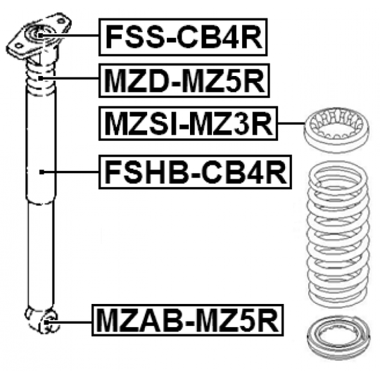 MZD-MZ5R - Rubber Buffer, suspension 