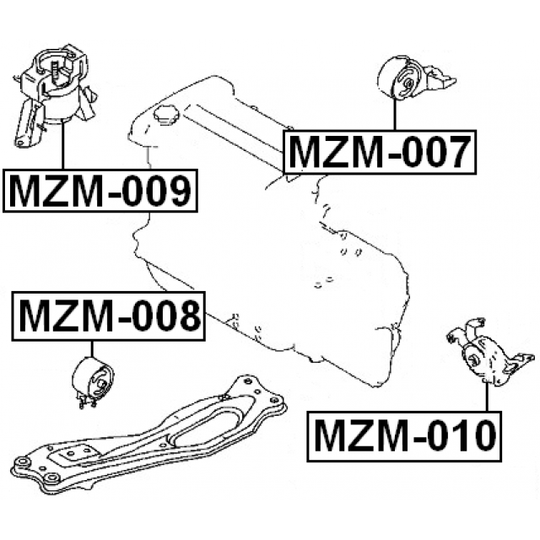 MZM-008 - Paigutus, Mootor 