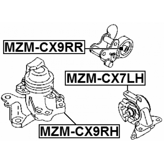 MZM-CX9RH - Moottorin tuki 