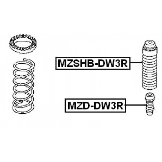 MZSHB-DW3R - Suojus/palje, iskunvaimentaja 