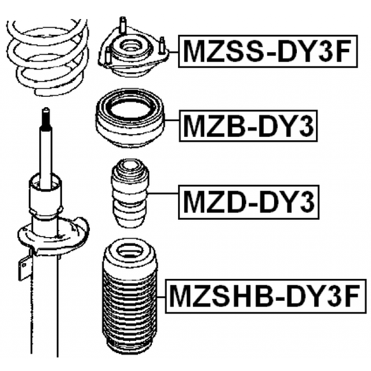 MZSS-DY3F - Mounting, shock absorbers 