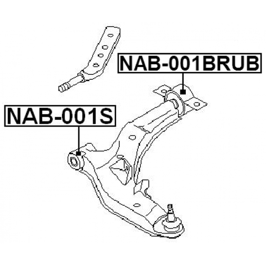 NAB-001BRUB - Control Arm-/Trailing Arm Bush 