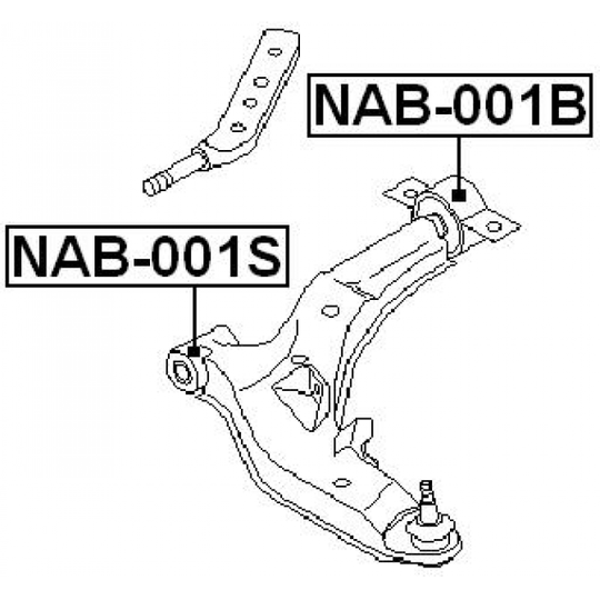 NAB-001S - Control Arm-/Trailing Arm Bush 