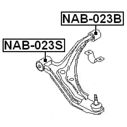 NAB-023B - Control Arm-/Trailing Arm Bush 