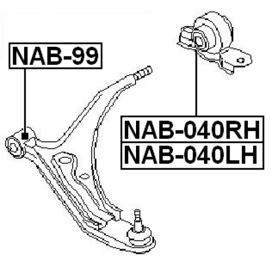 NAB-040LH - Control Arm-/Trailing Arm Bush 