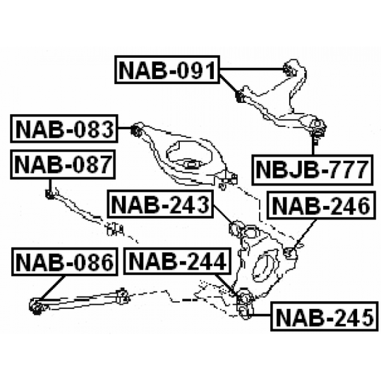 NAB-091 - Control Arm-/Trailing Arm Bush 