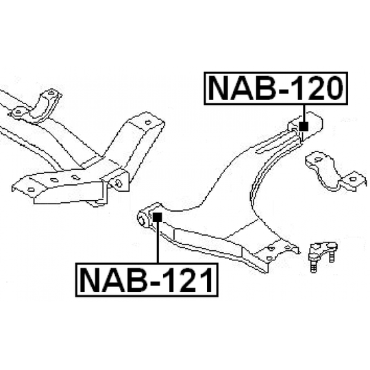 NAB-121 - Control Arm-/Trailing Arm Bush 