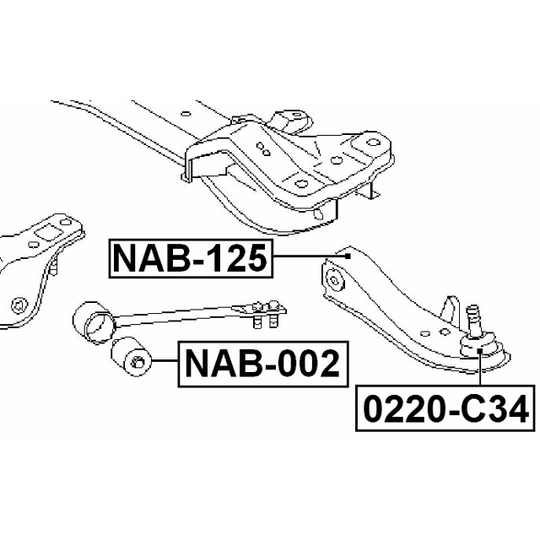 NAB-125 - Control Arm-/Trailing Arm Bush 