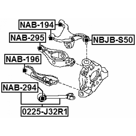 NAB-295 - Control Arm-/Trailing Arm Bush 