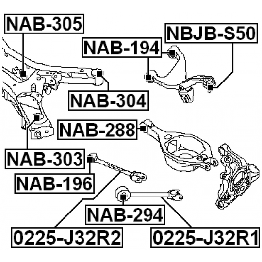 NAB-305 - Mounting, axle beam 