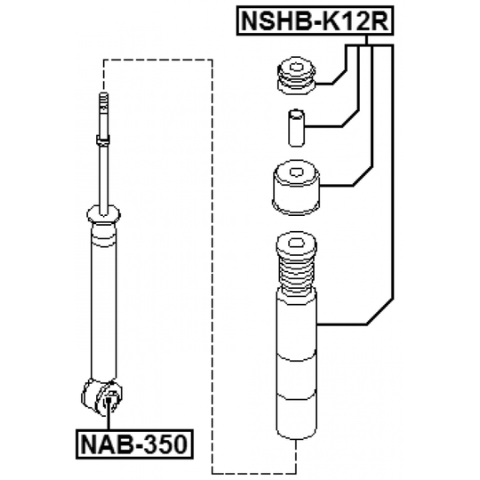 NAB-350 - Bush, shock absorber 
