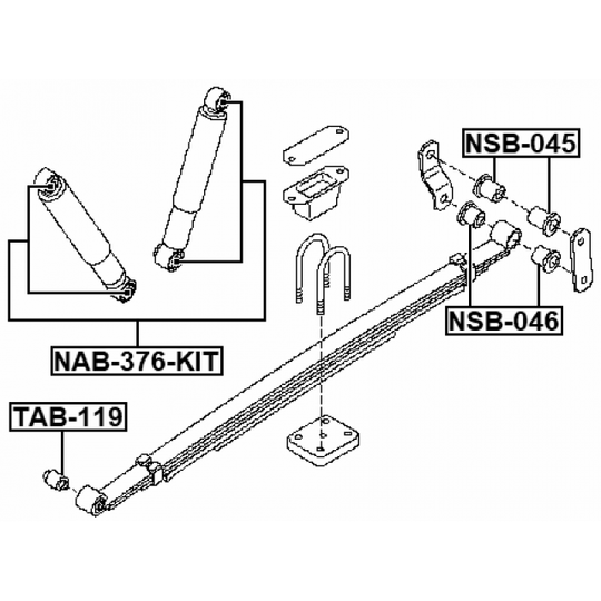 NAB-376-KIT - Bush, shock absorber 