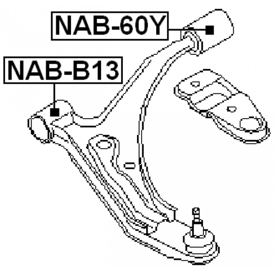 NAB-60Y - Control Arm-/Trailing Arm Bush 