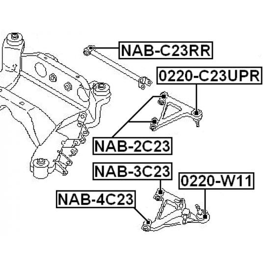 NAB-C23RR - Control Arm-/Trailing Arm Bush 