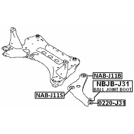 NAB-J11B - Control Arm-/Trailing Arm Bush 