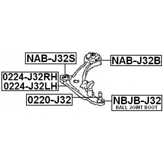 NAB-J32B - Control Arm-/Trailing Arm Bush 