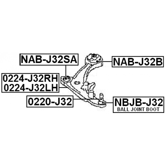 NAB-J32SA - Control Arm-/Trailing Arm Bush 