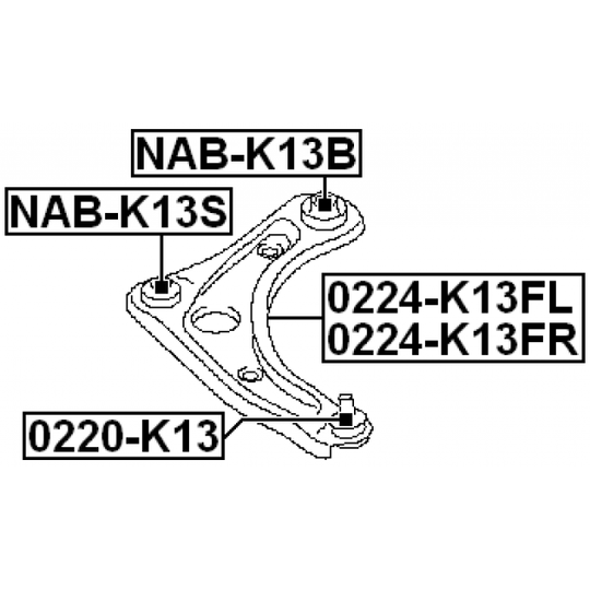 NAB-K13B - Control Arm-/Trailing Arm Bush 