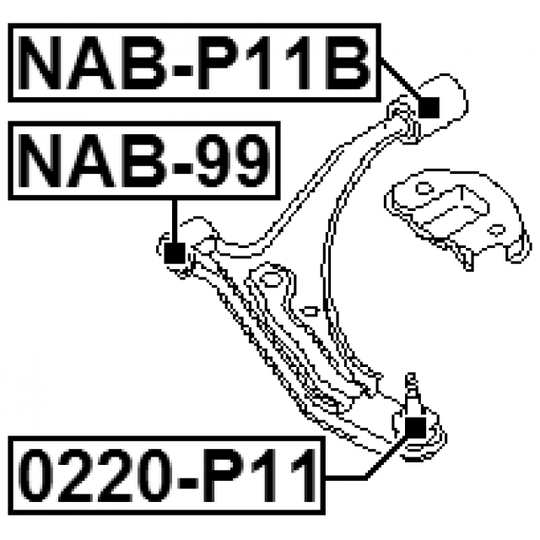 NAB-P11B - Control Arm-/Trailing Arm Bush 