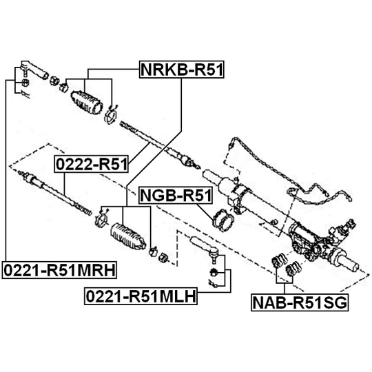 NAB-R51SG - Mounting, steering gear 