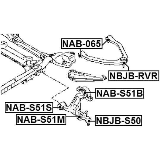 NAB-S51B - Control Arm-/Trailing Arm Bush 