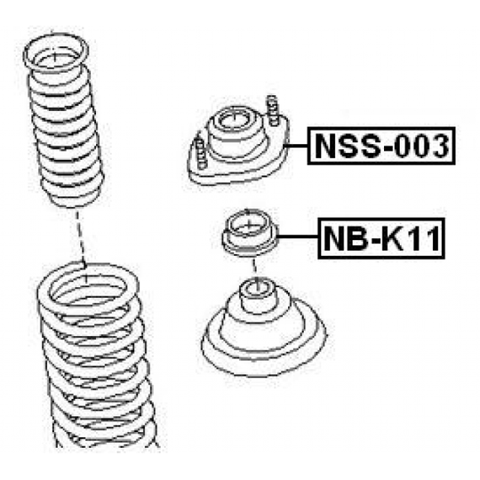 NB-K11 - Anti-Friction Bearing, suspension strut support mounting 