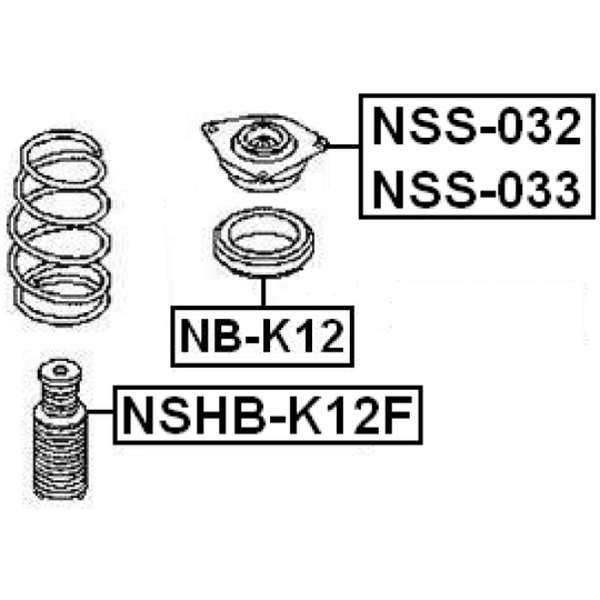 NB-K12 - Anti-Friction Bearing, suspension strut support mounting 