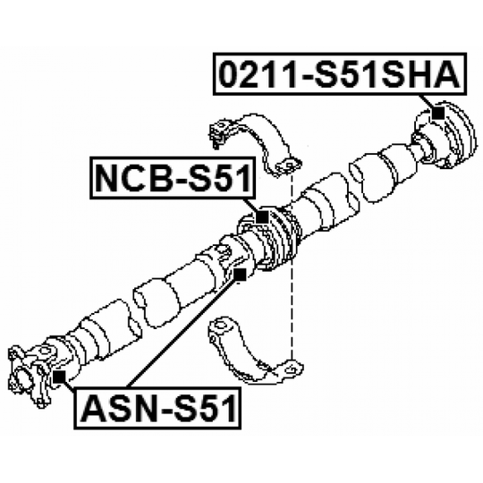 NCB-S51 - Bearing, propshaft centre bearing 