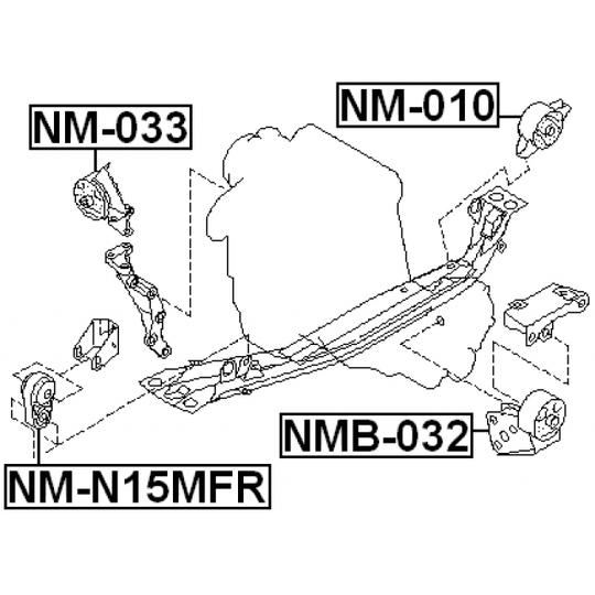 NM-010 - Moottorin tuki 