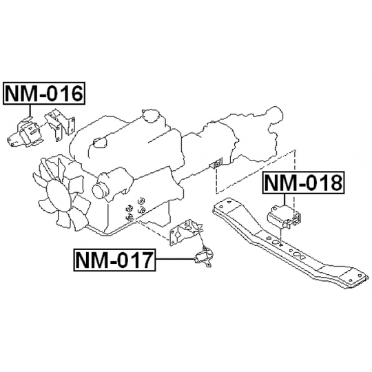 NM-018 - Moottorin tuki 