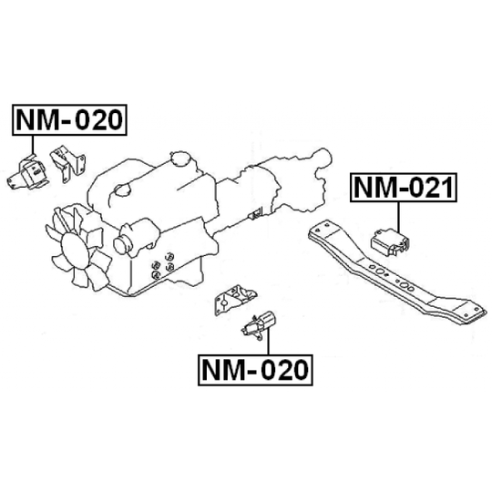 NM-020 - Paigutus, Mootor 