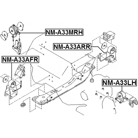 NM-A33LH - Moottorin tuki 