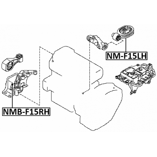 NMB-F15RH - Moottorin tuki 