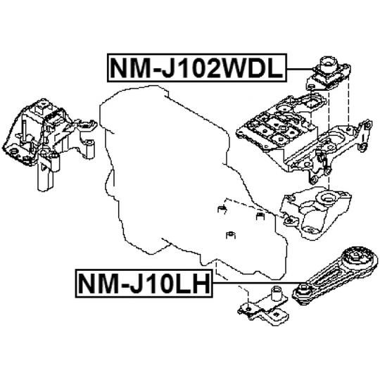 NM-J102WDL - Paigutus,käigukast 